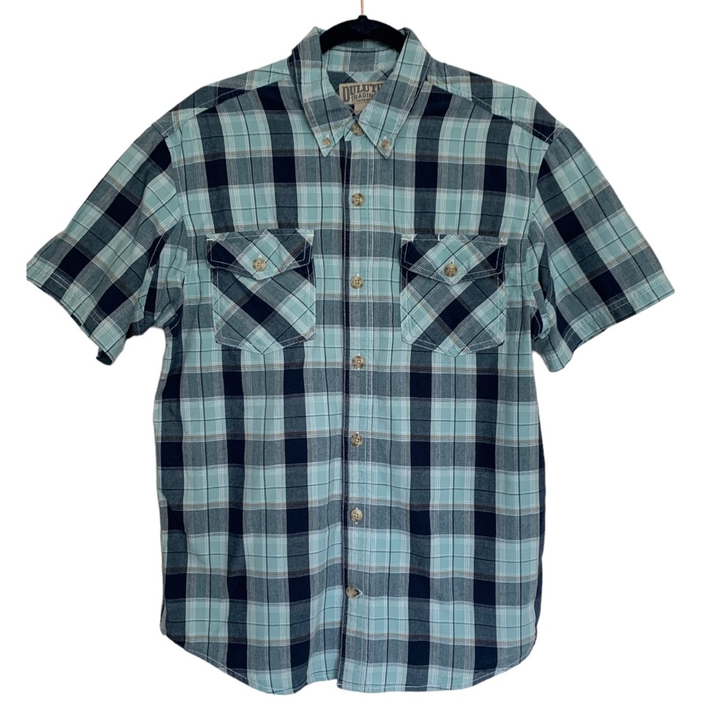 Duluth Trading Co. Plaid Cotton Short Sleeve Shirt Size Medium